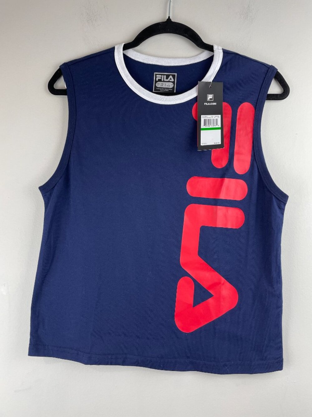 FILA KC Red/Blue Sleeveless Cropped Muscle Top NWT Sz L